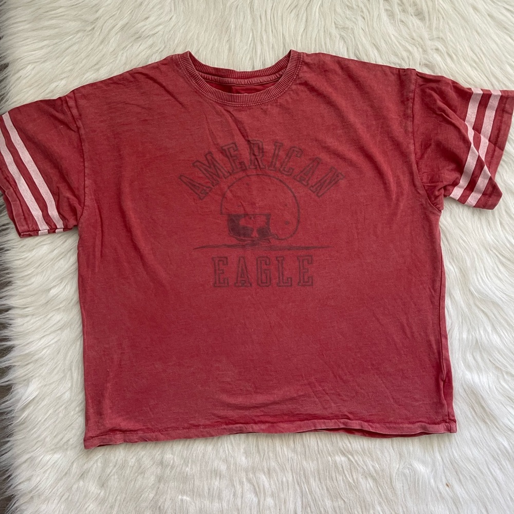 American Eagle Woodstock Football oversized cropped shirt Medium - Picture 1 of 9